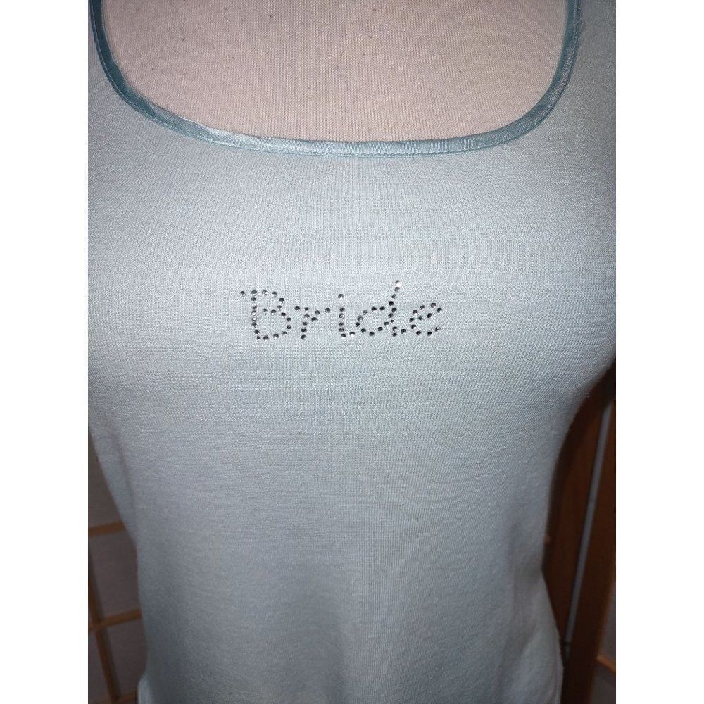 Apt. 9 Sm Aqua Bride Rhinestone Lace Racerback Tank